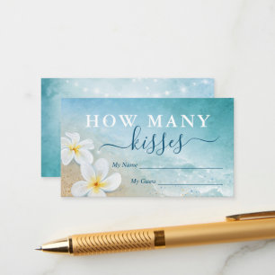 Carte D'accompagnement Aquarelle Plage Combien de baisers Jeu de mariage