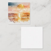 Carte D'accompagnement Aquarelle Plage Design 1 (Devant / Derrière)