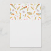 Carte D'accompagnement Aquarelle Plumes Boho Information du Mariage (Dos)