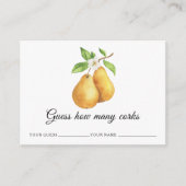 Carte D'accompagnement Aquarelle poires Devinez combien de lièges jeu de  (Devant)