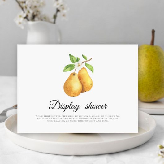 Carte D'accompagnement Aquarelle poires douche nuptiale