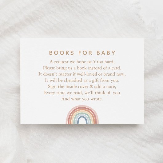 Carte D'accompagnement Aquarelle Rainbow Baby Book Demande