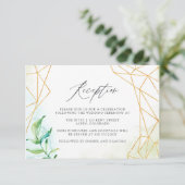 Carte D'accompagnement Aquarelle Réception de mariage géométrique en cris (Debout devant)