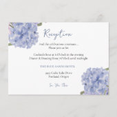 Carte D'accompagnement Aquarelle Réception Florale Hydrangea Bleu Poussié (Devant)