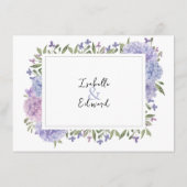 Carte D'accompagnement Aquarelle Réception Florale Hydrangea Bleu Poussié (Dos)