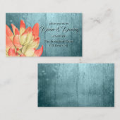 Carte D'accompagnement Aquarelle Réception turquoise Succulente à pointe (Devant / Derrière)