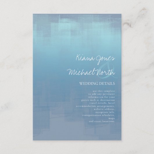 Carte D'accompagnement Aquarelle Réflexions Détails Dusty Blue ID774 (Devant)