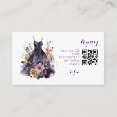 Carte D'accompagnement Aquarelle robe noire violet douche nuptiale (Devant)