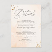 Carte D'accompagnement Aquarelle romantique rose pâle Détails du Mariage (Devant)