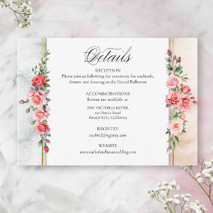 Carte D'accompagnement Aquarelle romantique Roses roses roses et calligra