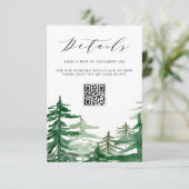 Carte D'accompagnement Aquarelle romantique Woodland QR Détails du code (Debout devant)