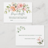 Carte D'accompagnement Aquarelle rose abricot roses Déchets Raffle (Devant / Derrière)