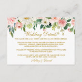 Carte D'accompagnement Aquarelle rose Blush Floral Mariage Or (Devant)