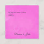 Carte D'accompagnement Aquarelle rose chaud Floral Mariage Détails de l'i (Dos)