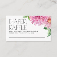 Aquarelle rose Dahlia Baby shower Déchets Raffin