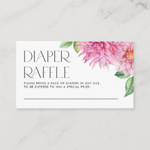 Carte D'accompagnement Aquarelle rose Dahlia Baby shower Déchets Raffin