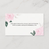 Carte D'accompagnement Aquarelle rose douce Informations Mariages Roses (Devant)