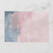 Carte D'accompagnement Aquarelle rose et bleu (Dos)