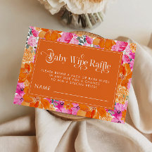 Aquarelle rose et orange Floral Baby Wipe Raffle