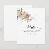 Carte D'accompagnement Aquarelle rose Fleur sauvage Floral Détails du Mar (Devant / Derrière)