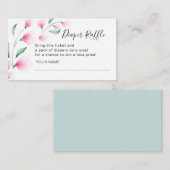 Carte D'accompagnement Aquarelle rose Fleurs Baby shower Déchets Raffle (Devant / Derrière)