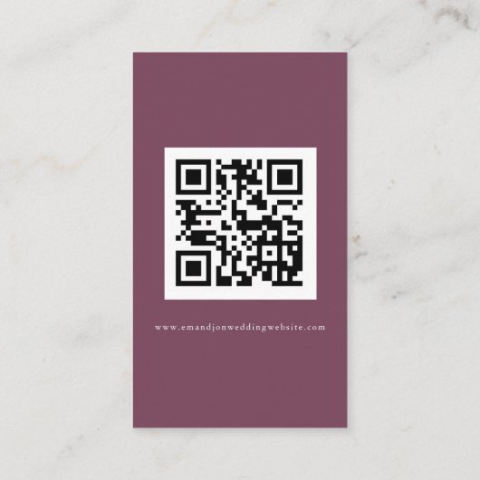 Carte D'accompagnement Aquarelle rose fleurs QR Code Mariage RSVP (Dos)