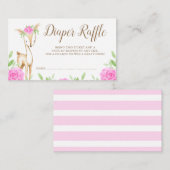 Carte D'accompagnement Aquarelle rose floral Déchets de plongée Raffle Bi (Devant / Derrière)