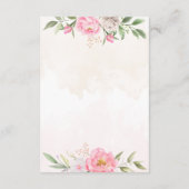 Carte D'accompagnement Aquarelle rose Floral Élégant Détails de mariage (Dos)