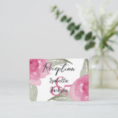 Carte D'accompagnement Aquarelle rose Floral - Réception (Debout devant)