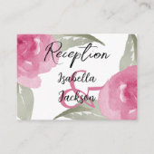 Carte D'accompagnement Aquarelle rose Floral - Réception (Devant)