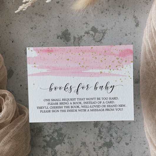 Carte D'accompagnement Aquarelle rose Livre Demande d'invitation Insérer