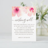 Carte D'accompagnement Aquarelle rose mariage floral rose (Debout devant)