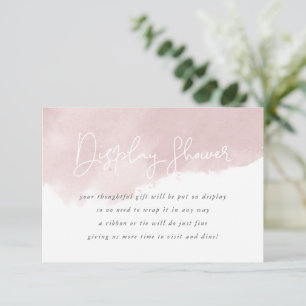 Carte D'accompagnement Aquarelle rose pâle Affichage Douche Pas Enveloppe