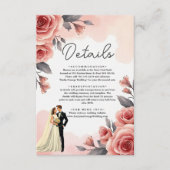 Carte D'accompagnement Aquarelle rose pâle Floral Bride & Mariage de cham (Devant)