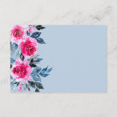 Carte D'accompagnement Aquarelle rose Roses Botanique Réception de mariag (Dos)
