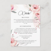 Carte D'accompagnement Aquarelle rose Roses Mariage (Devant)