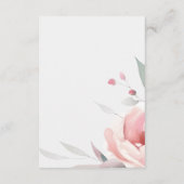 Carte D'accompagnement Aquarelle rose Roses Mariage (Dos)