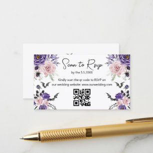 Carte D'accompagnement aquarelle roses halloween rsvp qr code mariage
