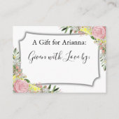 Carte D'accompagnement Aquarelle Roses roses Citrons Afficher la Fête des (Dos)