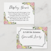 Carte D'accompagnement Aquarelle Roses roses Citrons Afficher la Fête des (Devant / Derrière)