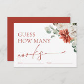 Carte D'accompagnement Aquarelle Rouge hiver Devinez combien de bouchons  (Devant / Derrière)