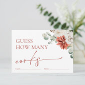 Carte D'accompagnement Aquarelle Rouge hiver Devinez combien de bouchons  (Debout devant)