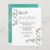 Carte D'accompagnement Aquarelle Rustique Greenery Winter Détails de l'in (Devant / Derrière)