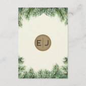 Carte D'accompagnement Aquarelle rustique Mariage de pin de la forêt d'hi (Dos)