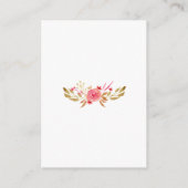 Carte D'accompagnement Aquarelle rustique Mariage floral rose et violet (Dos)