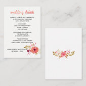 Carte D'accompagnement Aquarelle rustique Mariage floral rose et violet (Devant / Derrière)