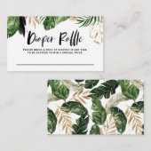 Carte D'accompagnement Aquarelle rustique Tropical Greenery Raffle (Devant / Derrière)