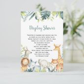 Carte D'accompagnement Aquarelle safari animaux afficher douche insert (Debout devant)