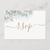 Carte D'accompagnement Aquarelle Sage Vert Eucalyptus Mariage RSVP (Devant)