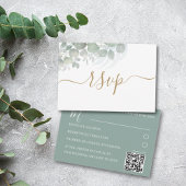 Carte D'accompagnement Aquarelle Sage Vert Eucalyptus Mariage RSVP